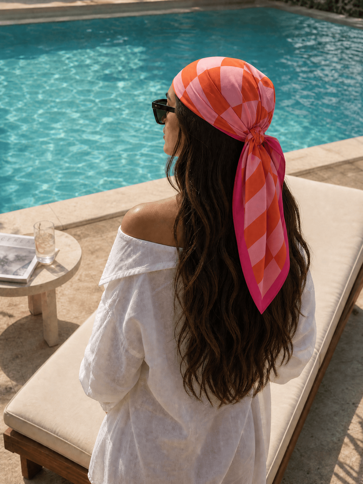 Tulum Scarf styled by pool