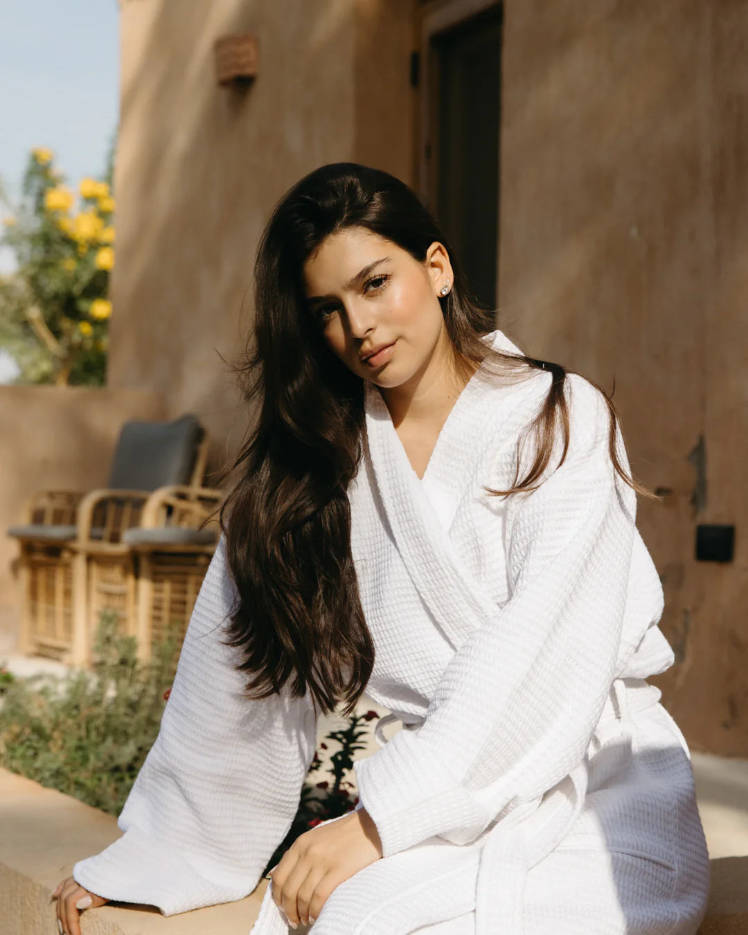 100% Cotton Waffle Bathrobe