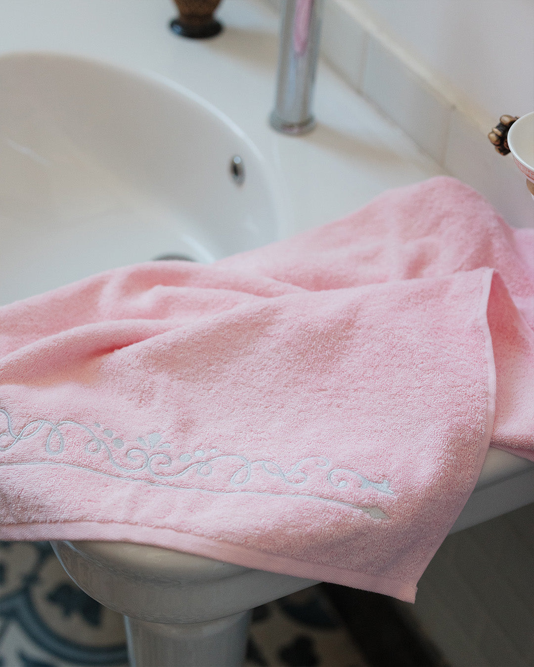 Swirls Embroidered Face Towel